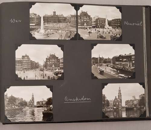 Tooled Leather Album with  Photos of European Cities in 1958