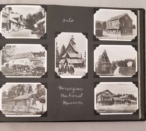 Tooled Leather Album with  Photos of European Cities in 1958