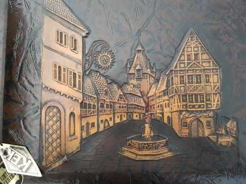 Tooled Leather Album with  Photos of European Cities in 1958