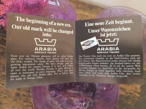 Mid-Century Modern Arabia (Nuutajarvi Notsho, Finland) Lilac "Fauna" No 150  Bowls Set