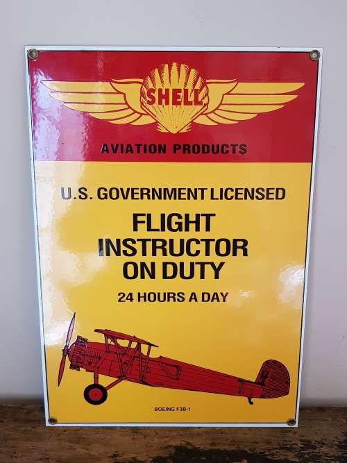 Runkel Bros. American Garage Store Nostalgia Enamel Metal Sign - Shell Aviation Products