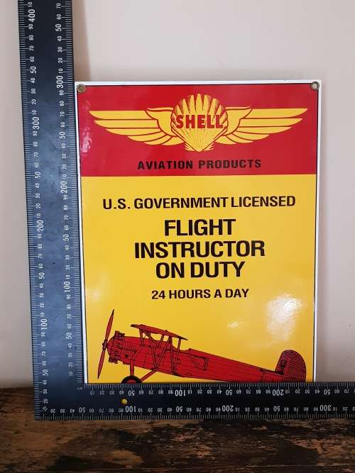 Runkel Bros. American Garage Store Nostalgia Enamel Metal Sign - Shell Aviation Products
