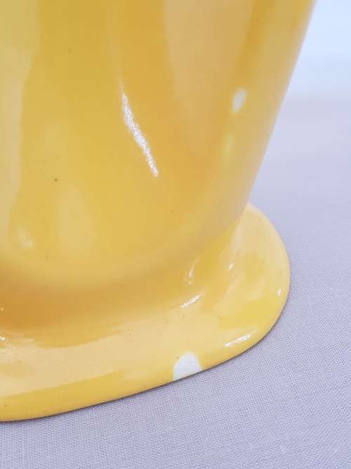 LUCIA WARE - MID CENTURY MODERN MATCHING PAIR OF CANARY YELLOW FREE FORM VASES