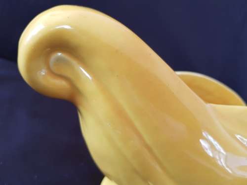 Lucia Ware Mid-Century Modern Canary Yellow Boat Vase