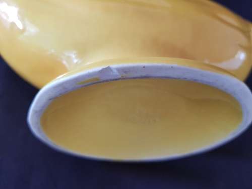 Lucia Ware Mid-Century Modern Canary Yellow Boat Vase