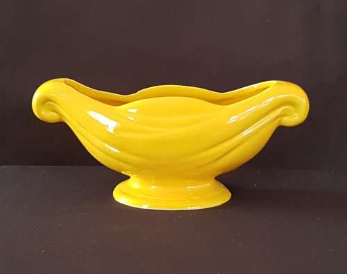 Lucia Ware Mid-Century Modern Canary Yellow Boat Vase
