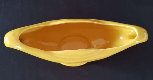 Lucia Ware Mid-Century Modern Canary Yellow Boat Vase