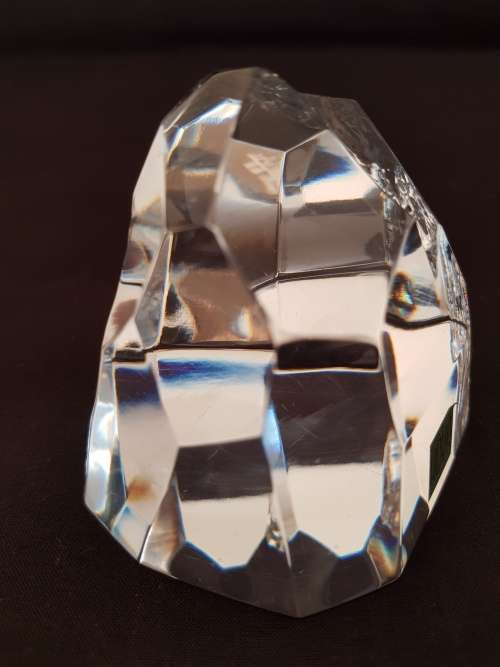 Vintage Hoya Crystal Art Glass Multi Faceted Iceberg Paperweight Sculpture, Japan