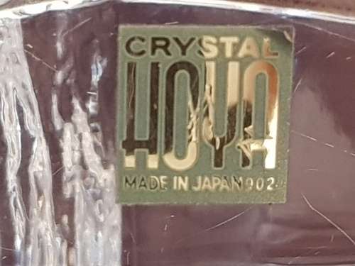 Vintage Hoya Crystal Art Glass Multi Faceted Iceberg Paperweight Sculpture, Japan