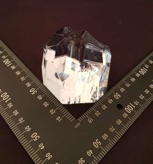 Vintage Hoya Crystal Art Glass Multi Faceted Iceberg Paperweight Sculpture, Japan
