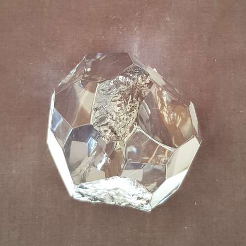 Vintage Hoya Crystal Art Glass Multi Faceted Iceberg Paperweight Sculpture, Japan