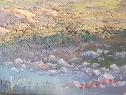 Original J L Faure (SA 20th C) Oil on Board Mountainous Landscape