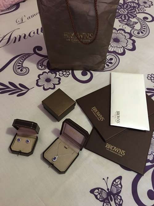 Tanzanite & Diamond Necklace & Earrings