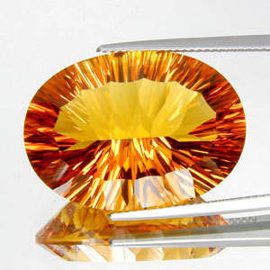 Glittering Mandarin Concave Citrine  32.07cts.  Absolutely Breathtaking!