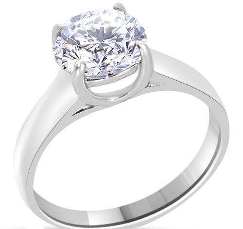 IMMACULATE 14K SOLID WHITE GOLD SPARKLING DIAMOND  SOLITAIRE RING! 2.100CTS