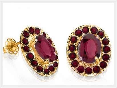 STUNNING 10K SOLID YELLOW  GOLD RUBY EARRINGS!  4.300CTS  VALUE : R15'213.00