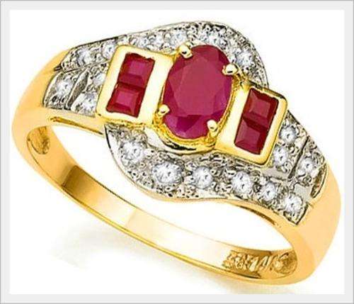 GORGEOUS 14K SOLID YELLOW  GOLD RUBY AND DIAMOND  RING!  1.150CTS  VALUE : R16'121.00