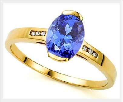 *In Stock*  10K SOLID YELLOW GOLD A++ TANZANITE AND DIAMOND RING! 1.550CTS  VALUE : R24'212.00