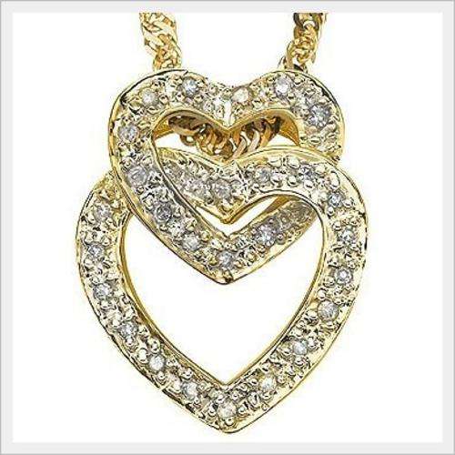 *I.S.*GORGEOUS 10K SOLID YELLOW GOLD DIAMOND HEART SHAPE PENDANT!  0.200CTS  VALUE : R14'913.00