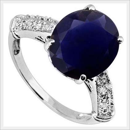 *I.S*  GORGEOUS 10K SOLID WHITE GOLD  IOLITE  AND DIAMOND RING! 3.400CTS  VALUE : R17'012.00