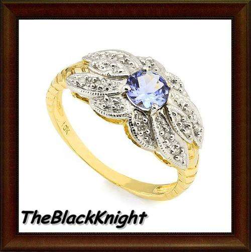 *I.S*  10K SOLID YELLOW GOLD TANZANITE  & DIAMOND RING !  0.700CTS  VALUE : R11'112.00