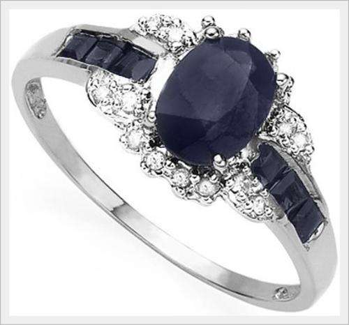 STUNNING 10K SOLID WHITE  GOLD SAPPHIRE AND DIAMOND  RING!  1.700CTS  VALUE : R12'745.00