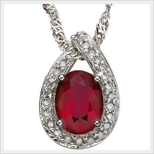STRIKING!! 10K SOLID WHITE  GOLD RUBY & DIAMOND PENDANT! 1.500CTS  VALUE : R17'221.00