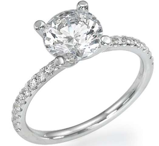 14K Solid Gold Round Brill. Engagement Ring! 0.750cts!  F /SI1 /  -Ex-Vg