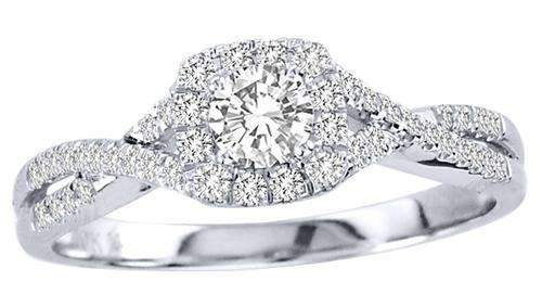 Striking 10k Solid White Gold diamond Designer ring. 0.600ct /  H  - SI2
