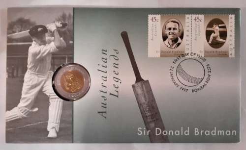 First Day Cover with Medal - Sir Donald Bradman