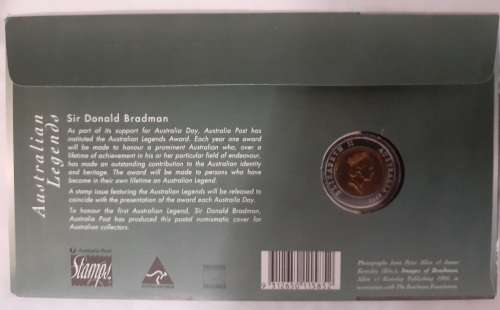 First Day Cover with Medal - Sir Donald Bradman
