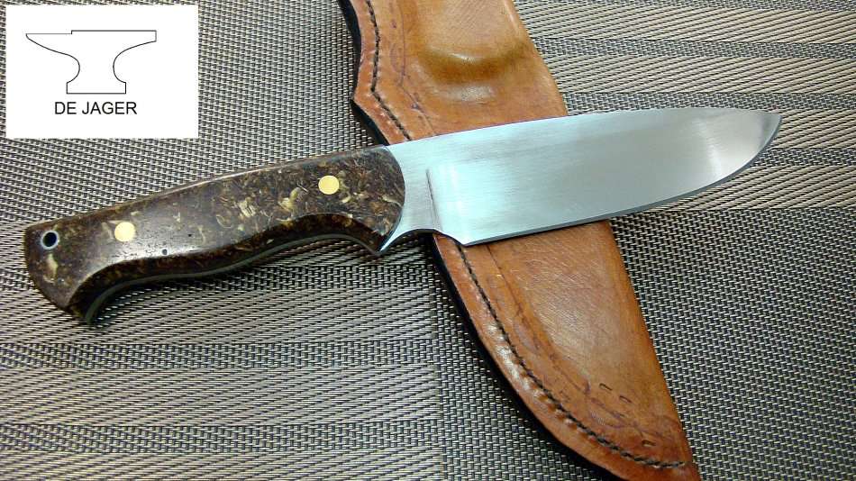 Handmade Knife , Plough disc resin cast handle