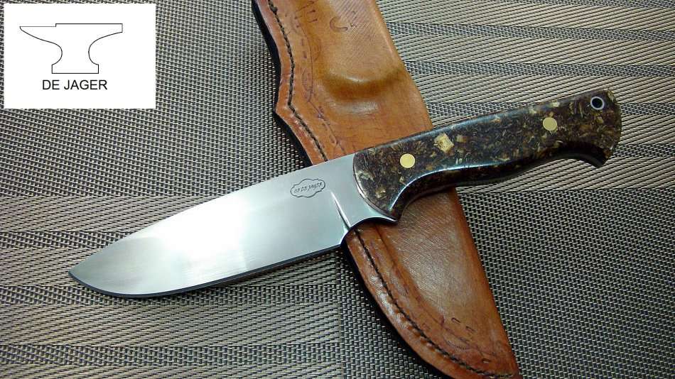 Handmade Knife , Plough disc resin cast handle