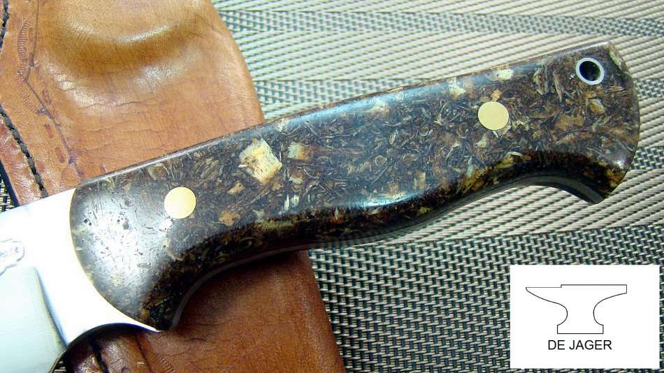 Handmade Knife , Plough disc resin cast handle