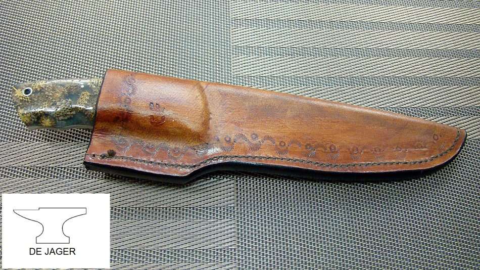 Handmade Knife , Stalion plough disc resin cast handle