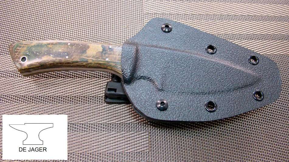 Handmade Knife , Plough Disc Camo Micarta