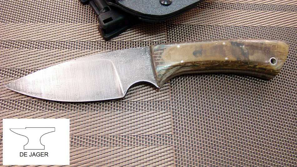 Handmade Knife , Plough Disc Camo Micarta