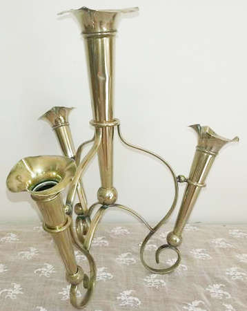 ANTIQUE, TALL AND STATELY, TABLE CENTRE SILVER PLATED, EPERGNE WITH 4 FLUTES