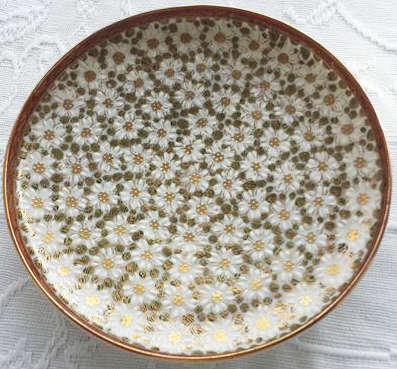 1920s JAPANESE KUTANI, MEIJI ERA PLATE ....MORIAGE FLOWERS, EGG SHELL PORCELAIN
