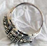 ART DECO, SILVER MARCASITE RING