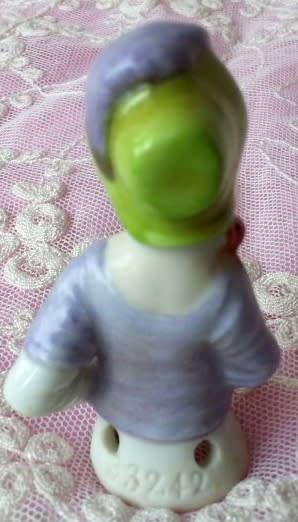 ANTIQUE GERMAN PORCELAIN, HALF DOLL  LADY FIGURINE