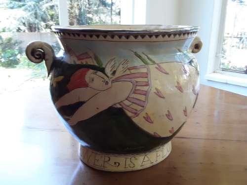 DELIGHTFUL !!! " FAT LADIES "  FRUIT BOWL BY WELL KNOWN S.A. ARTIST R.SENECAL 2002