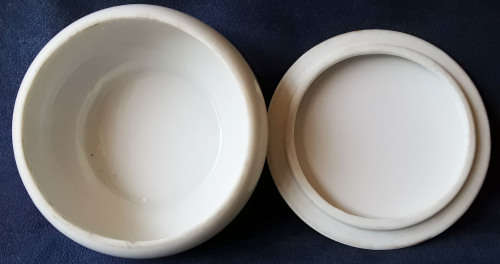 ROSY POSY WHITE CERAMIC DRESSING TABLE  LIDDED BOWL