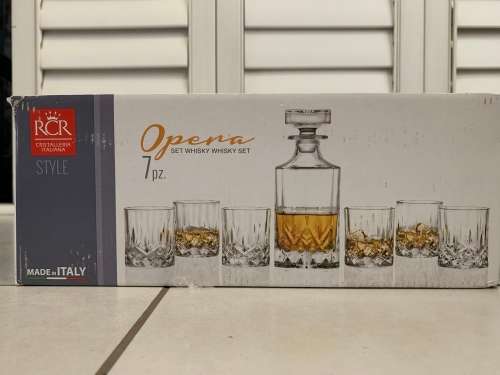 New - RCR Opera Crystal Whiskey Set 7 Piece