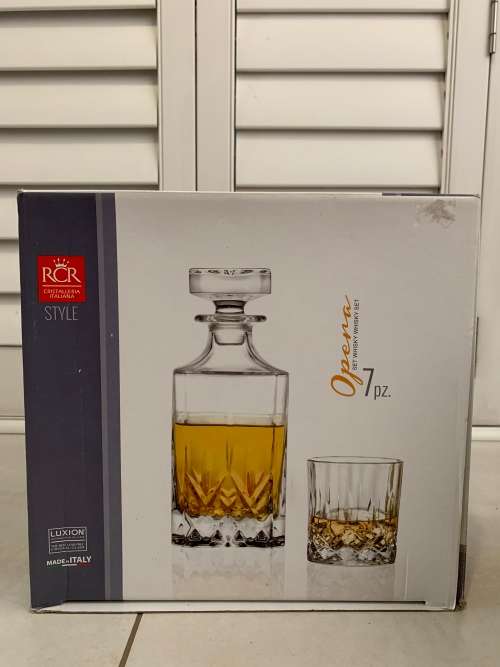 New - RCR Opera Crystal Whiskey Set 7 Piece