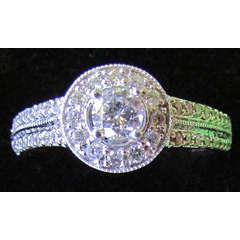 **EXCELLENT VALUE (R30258)** HIGH QUALITY (0.650ct) DIAMOND RING (2.766g) WHITE GOLD