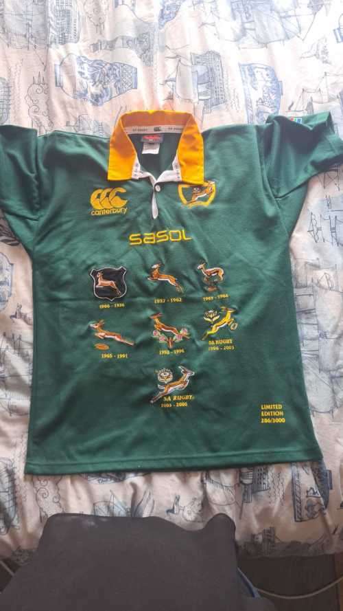 1906 to 2006 springbok rugby jersey