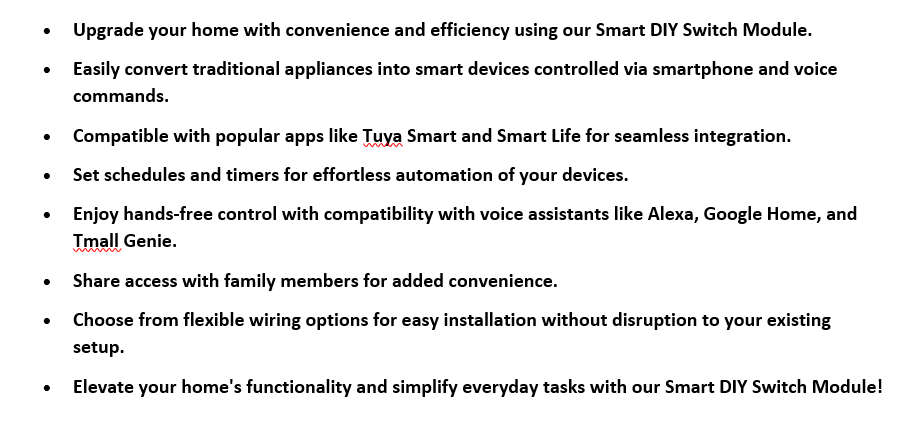Smart Mini DIY Switch 2 Way Control Smart Home Automation Supports 10A/16A Tuya Smart Wifi Switch