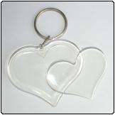 K05 - Blank Acrylic Keyring Heart shape (Lot of 60)