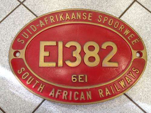 South African Railways Locomotive Number Plate